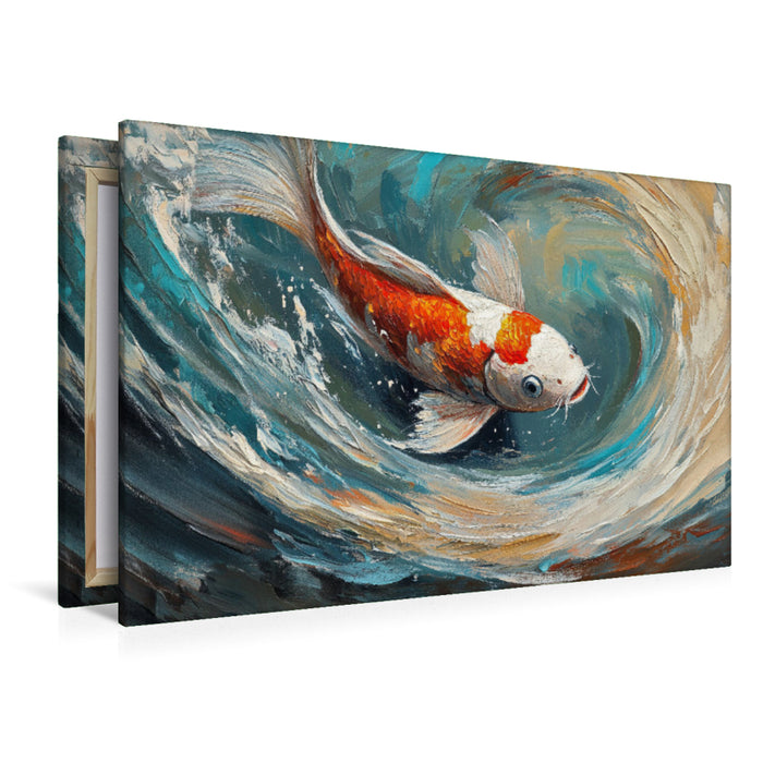 Premium Textil-Leinwand Fische gleiten wie Gedankenströme durch Leinwände
