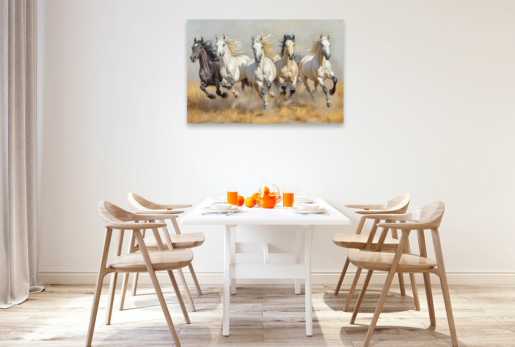 Premium Textil-Leinwand Das Pferd als Ausdruck von Dynamik und Kraft