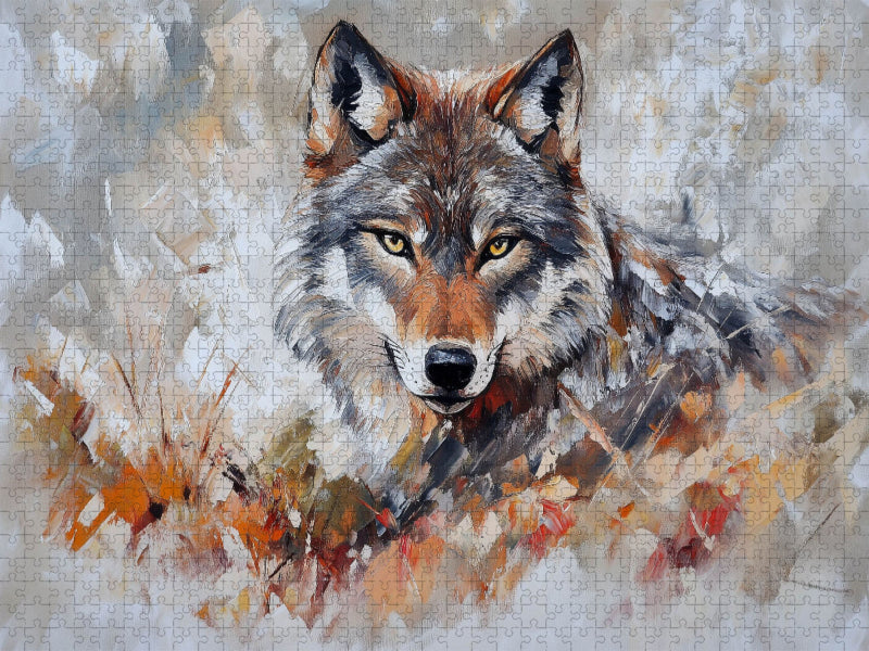 Wölfe schreien in der Kunst für Freiheit und Familie - CALVENDO Foto-Puzzle'