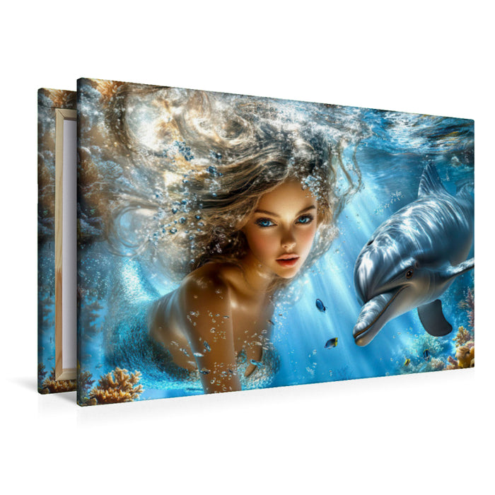 Premium Textil-Leinwand Meerjungfrauen