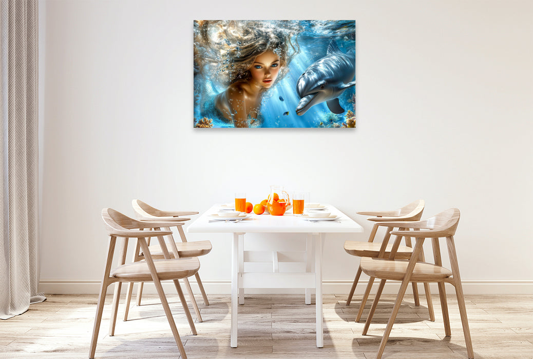 Premium Textil-Leinwand Meerjungfrauen