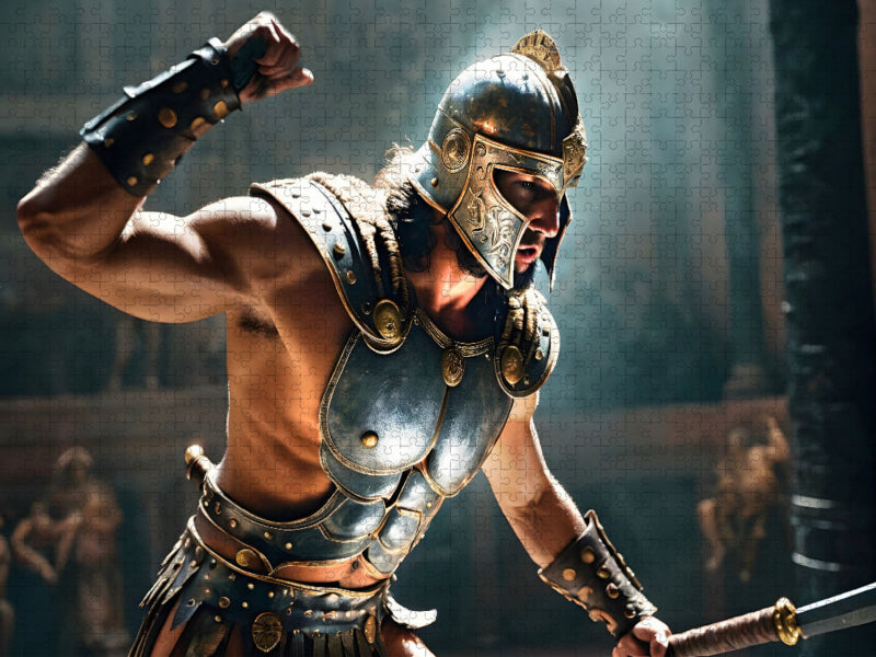 Gladiator in Siegespose mit Rüstung und Schwert - CALVENDO Foto-Puzzle'