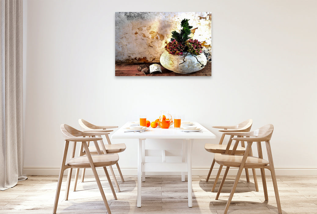 Premium Textil-Leinwand Wabi Sabi: Die Wertschätzung des Altern