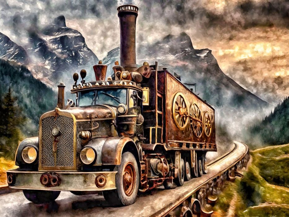 Auflieger-Lastkraftwagen - CALVENDO Foto-Puzzle'