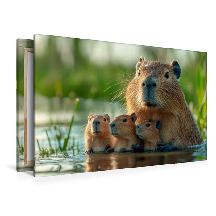 Premium Textil-Leinwand Capybara