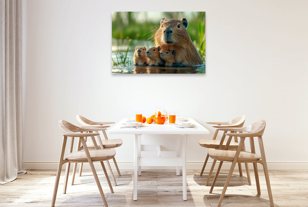 Premium Textil-Leinwand Capybara