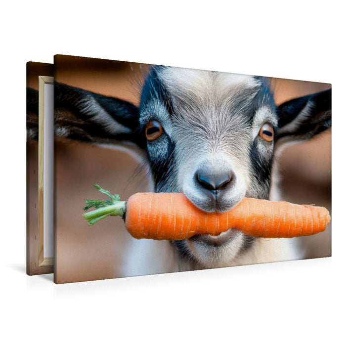 Premium Textil-Leinwand Ziegen