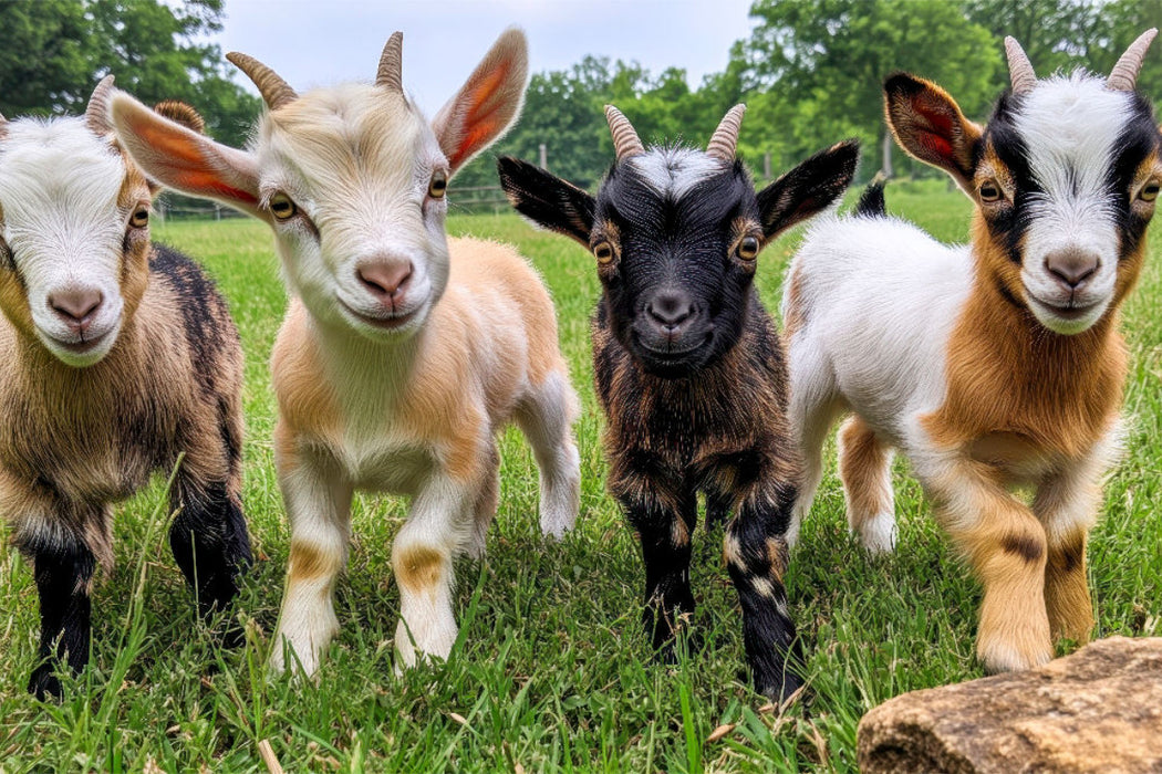 Premium Textil-Leinwand Ziegen