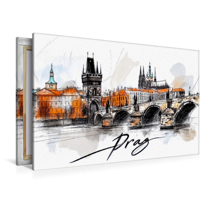 Premium Textil-Leinwand Prag