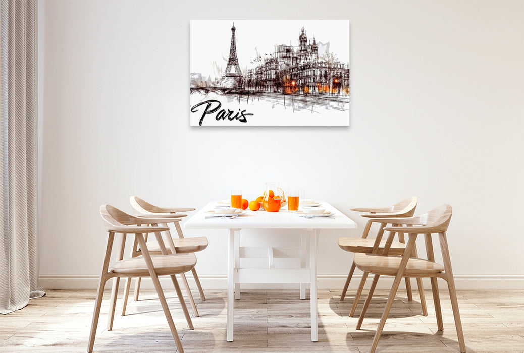 Premium Textil-Leinwand Paris