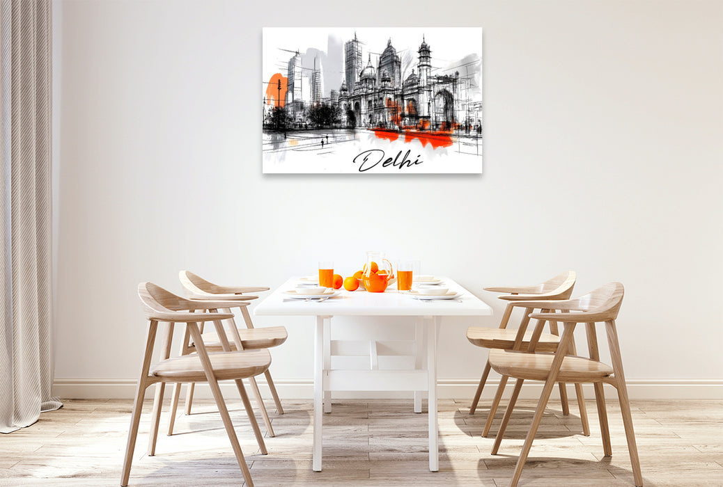 Premium Textil-Leinwand Delhi
