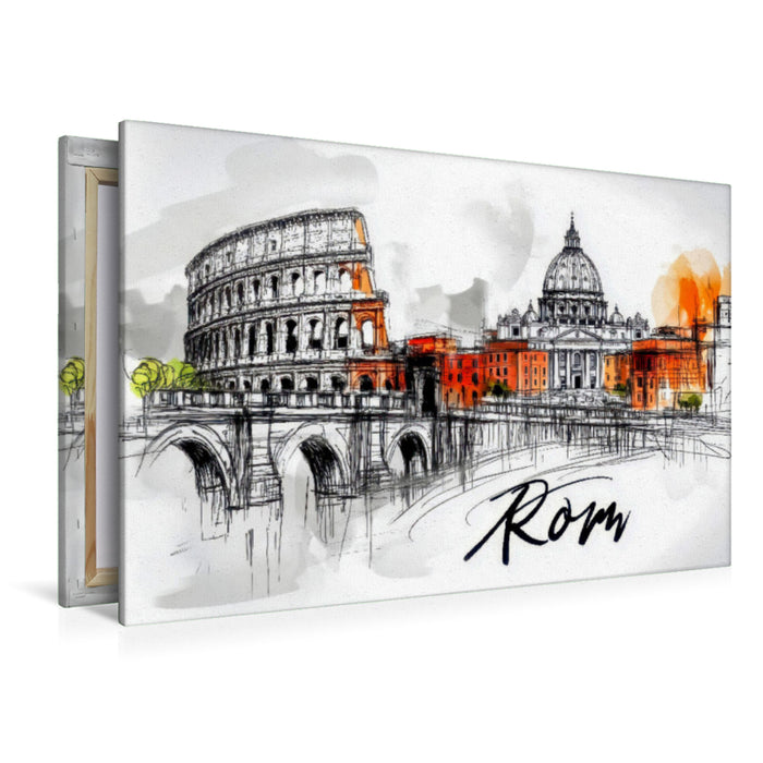 Premium Textil-Leinwand Rom