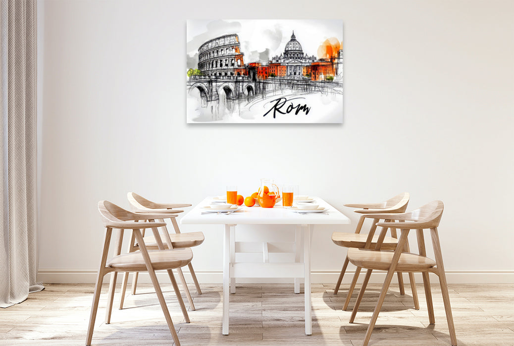 Premium Textil-Leinwand Rom