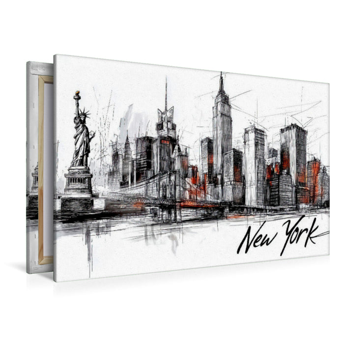 Premium Textil-Leinwand New York