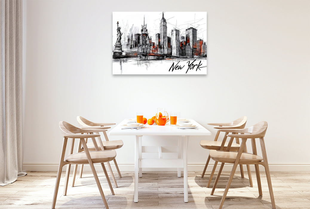 Premium Textil-Leinwand New York