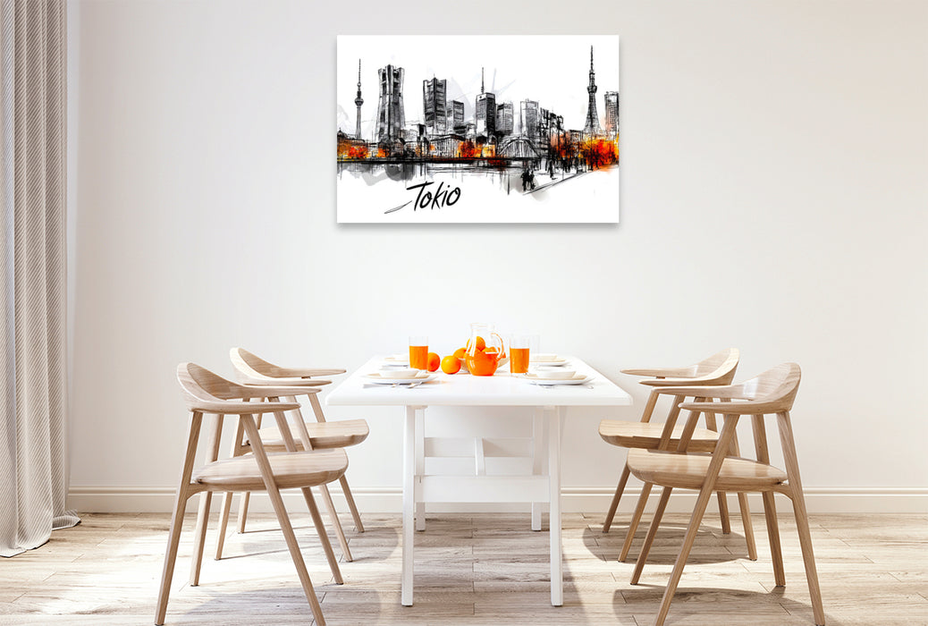 Premium Textil-Leinwand Tokio
