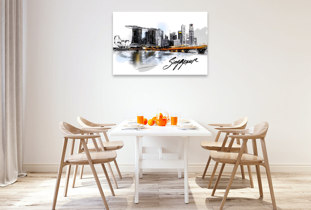 Premium Textil-Leinwand Singapur