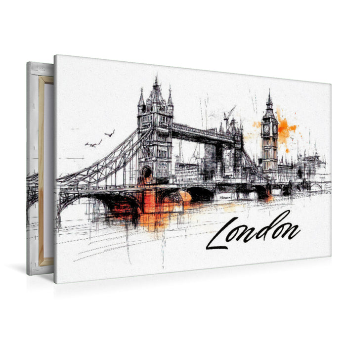 Premium Textil-Leinwand London