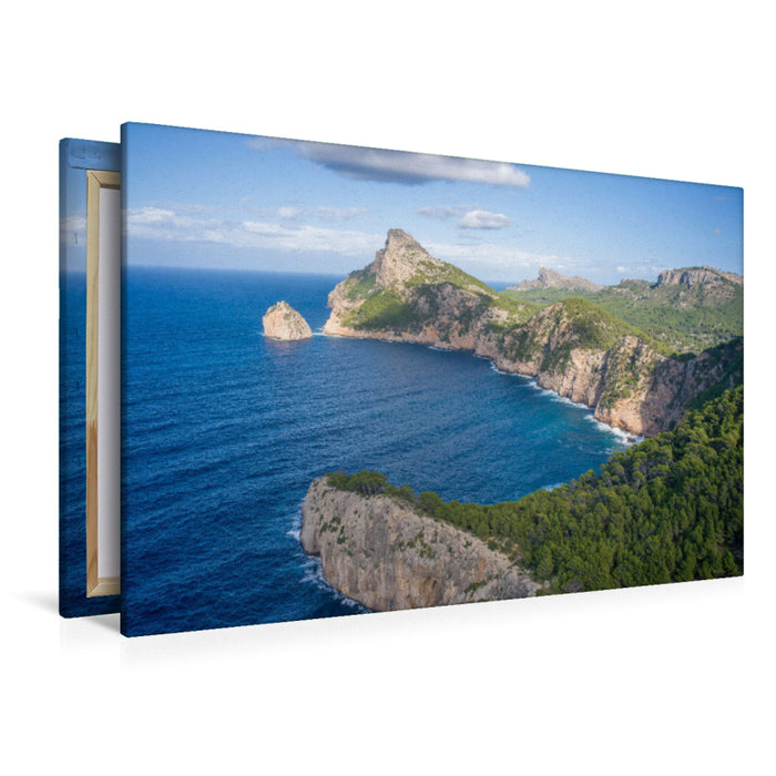 Premium Textil-Leinwand Blick vom Aussichtspunkt Es Colomer (Mirador de Es Colomer)