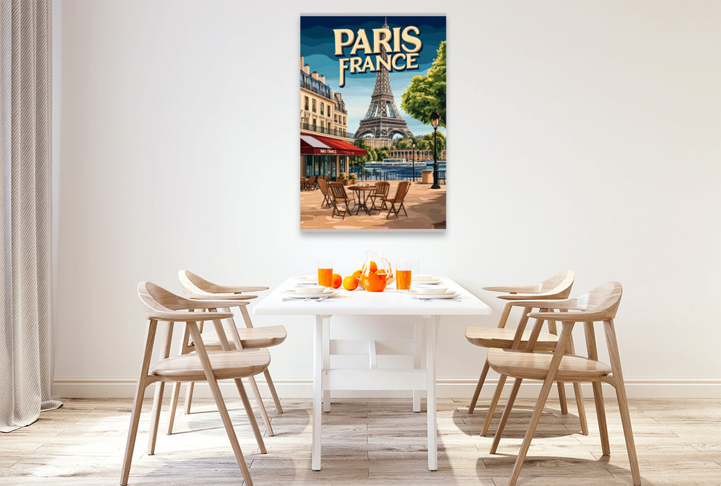 Premium Textil-Leinwand Paris