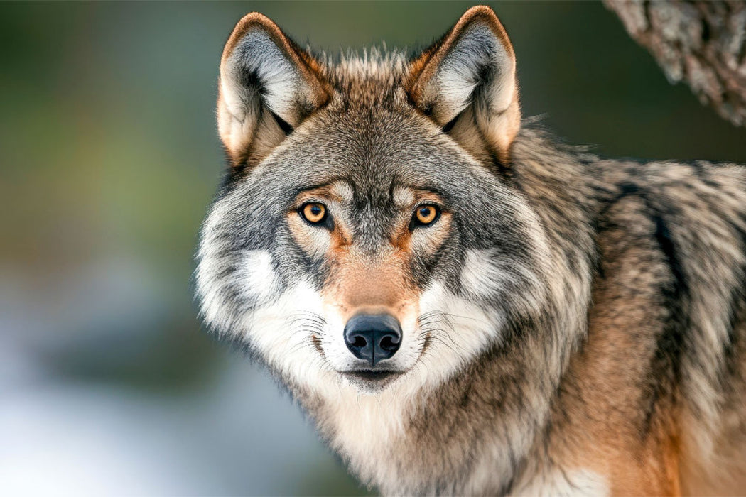 Premium Textil-Leinwand Wölfe