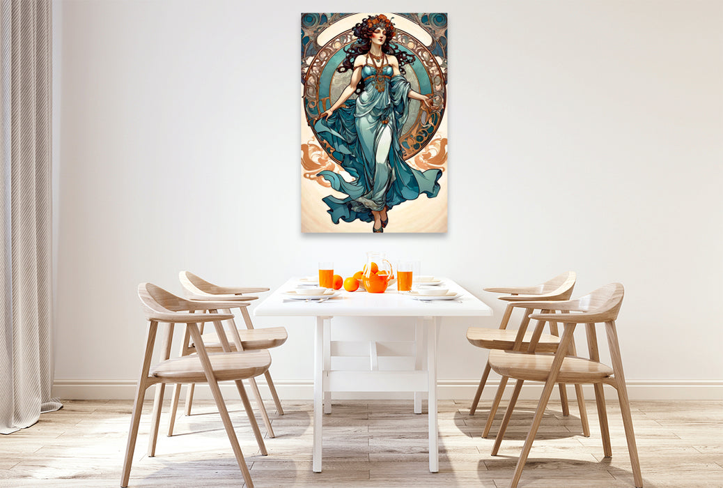 Premium Textil-Leinwand Attraktive Cherise