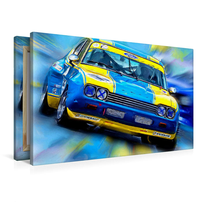 Premium Textil-Leinwand Ford Capri in Art