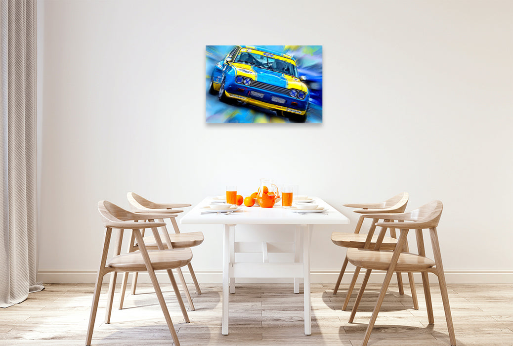 Premium Textil-Leinwand Ford Capri in Art