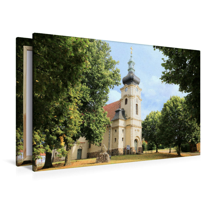Premium Textil-Leinwand Dorfkirche Meseberg, Brandenburg
