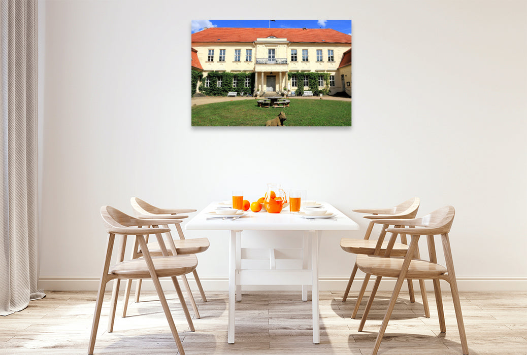 Premium Textil-Leinwand Schloss Hoppenrade im Löwenberger Land, Brandenburg