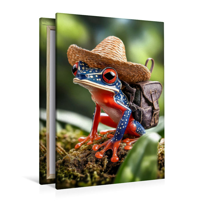 Premium Textil-Leinwand Frösche