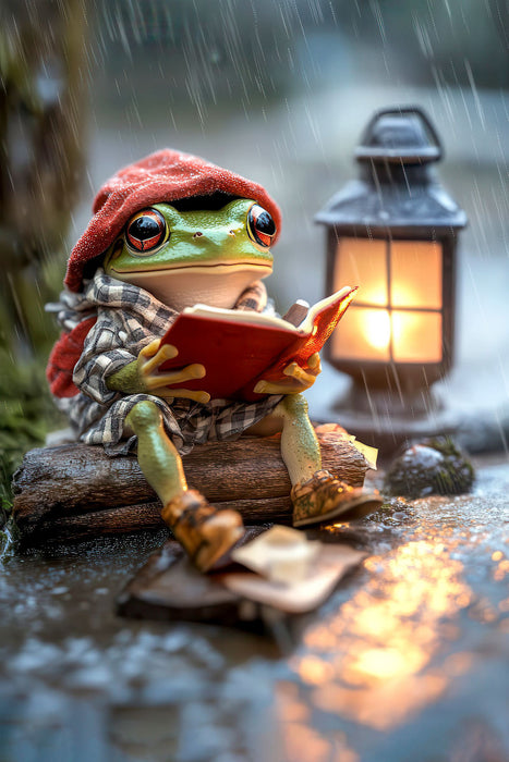 Premium Textil-Leinwand Frösche