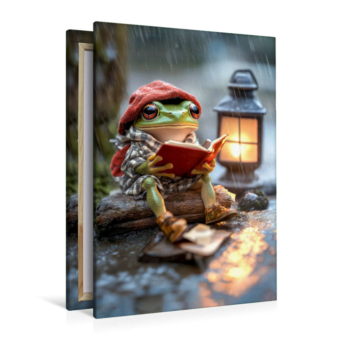 Premium Textil-Leinwand Frösche