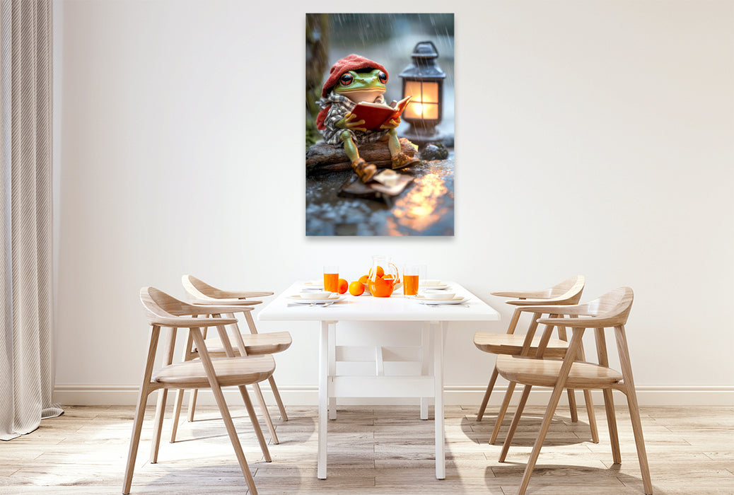 Premium Textil-Leinwand Frösche