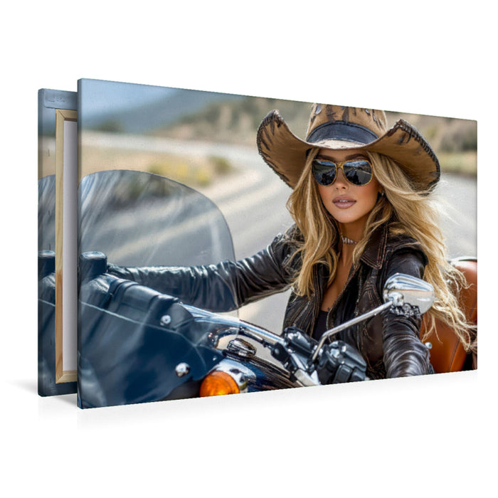 Premium Textil-Leinwand Frauen Power