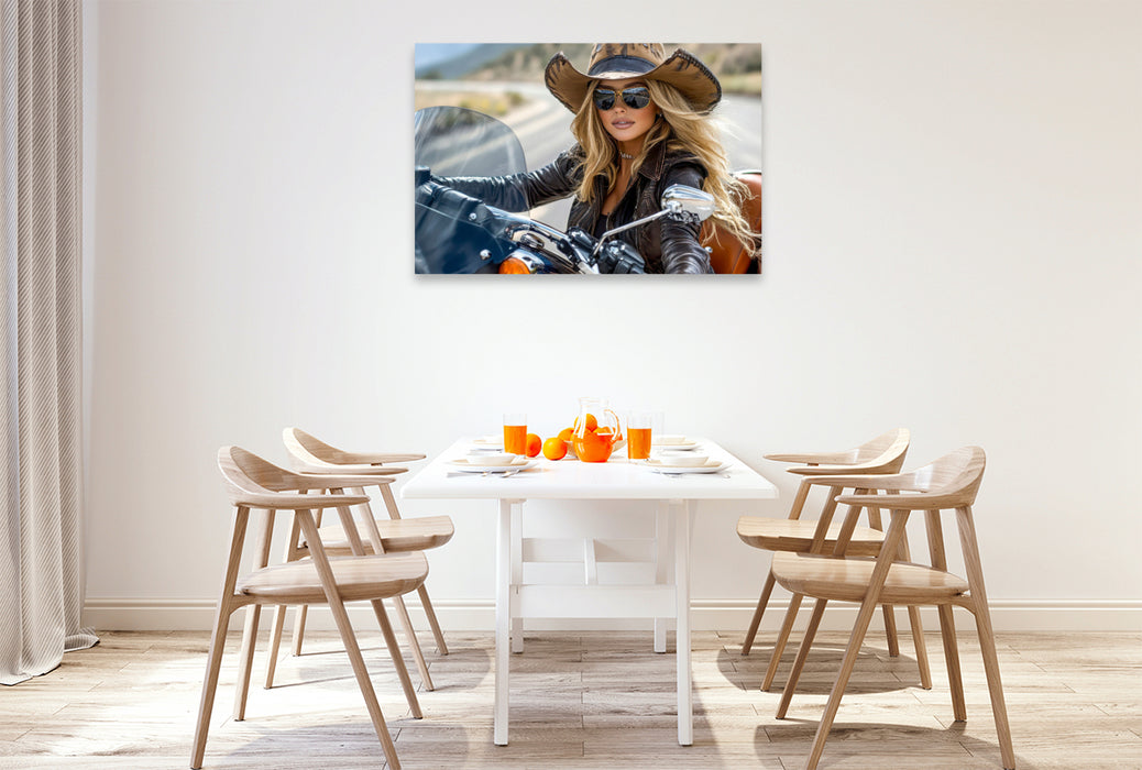 Premium Textil-Leinwand Frauen Power