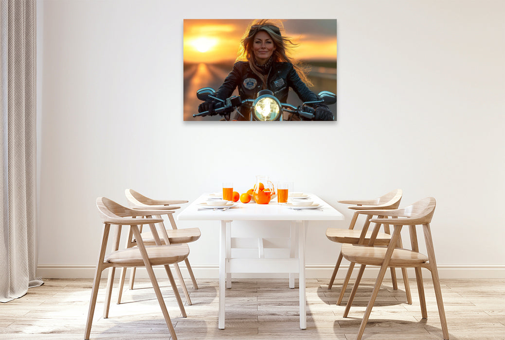 Premium Textil-Leinwand Frauen Power