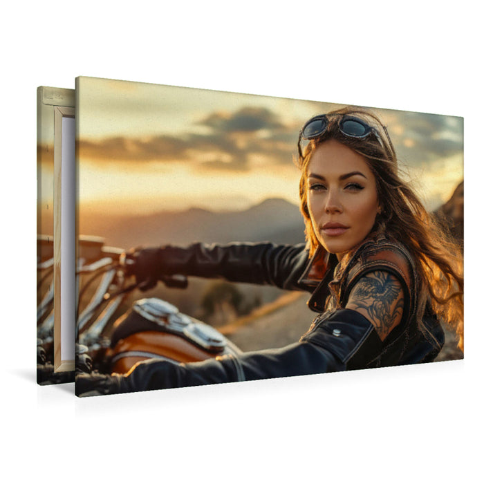 Premium Textil-Leinwand Frauen Power