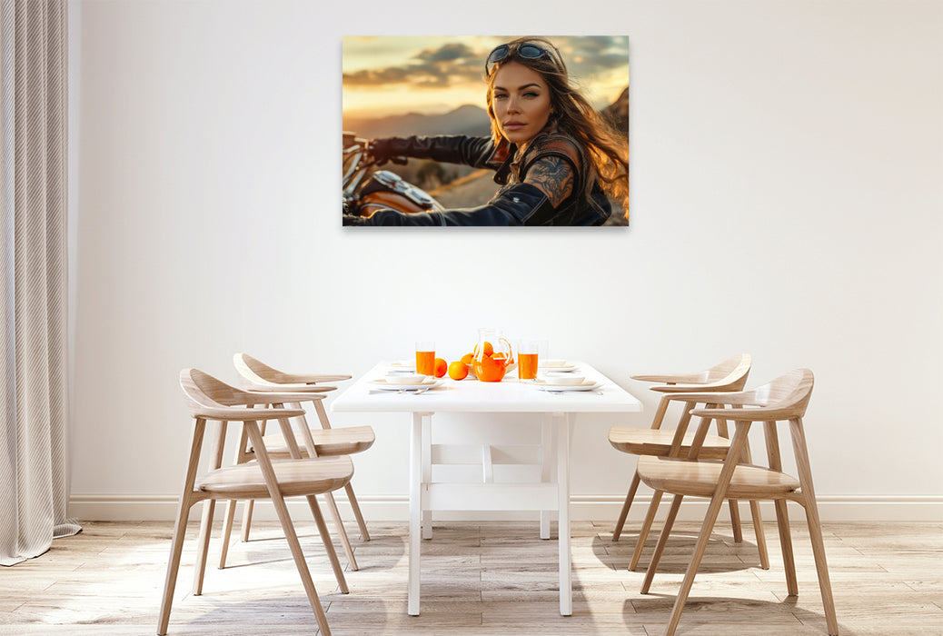 Premium Textil-Leinwand Frauen Power