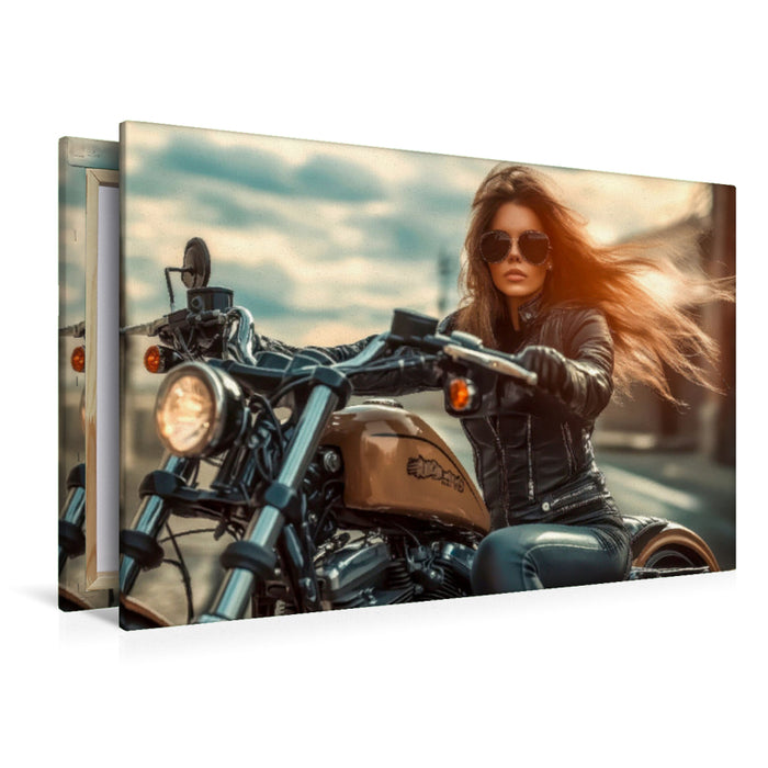 Premium Textil-Leinwand Frauen Power