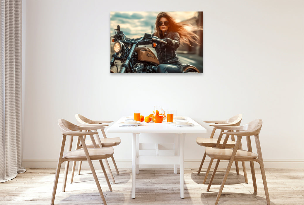 Premium Textil-Leinwand Frauen Power