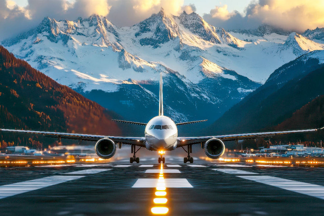 Premium Textil-Leinwand Flugzeug