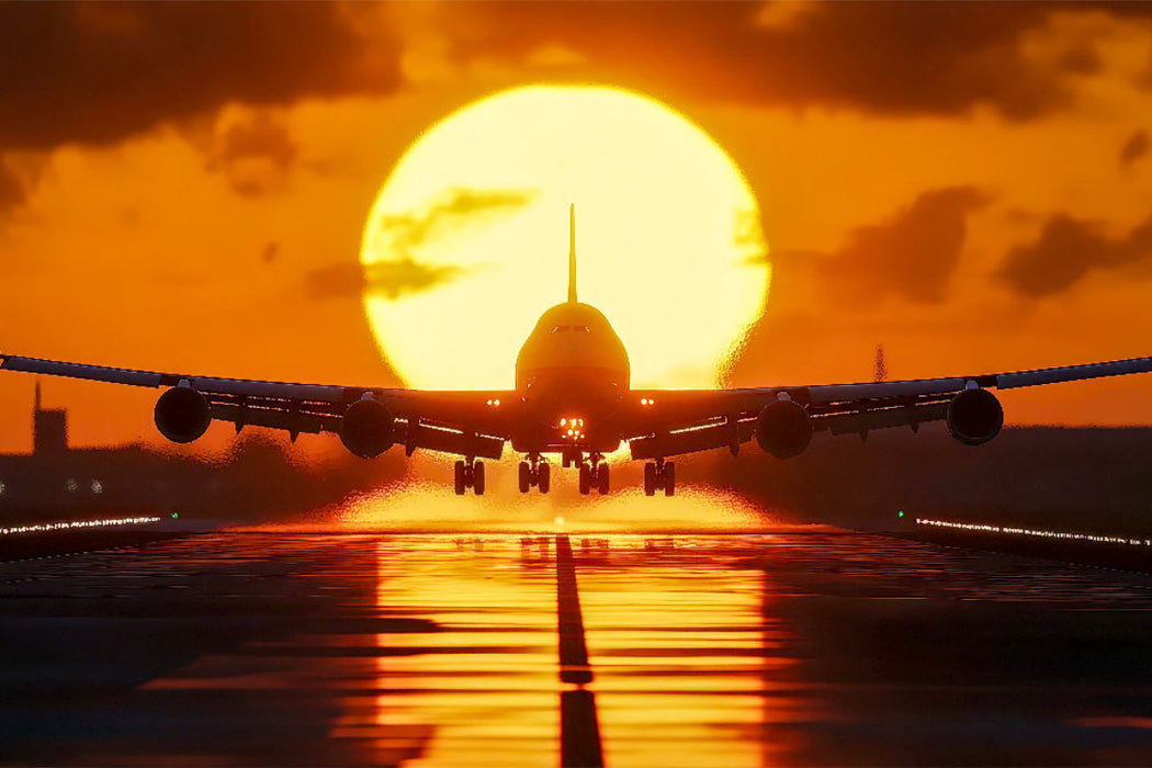 Premium Textil-Leinwand Flugzeug