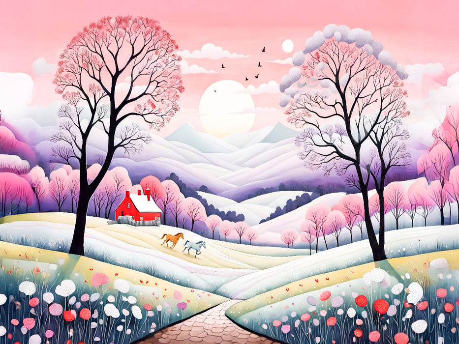 Zauberhafte Frühlingslandschaft im Abendlicht - CALVENDO Foto-Puzzle'