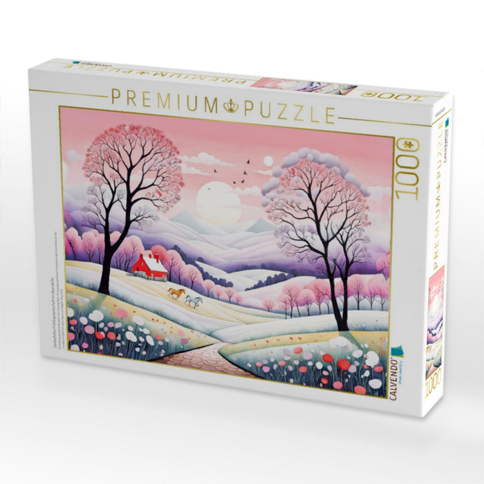 Zauberhafte Frühlingslandschaft im Abendlicht - CALVENDO Foto-Puzzle'