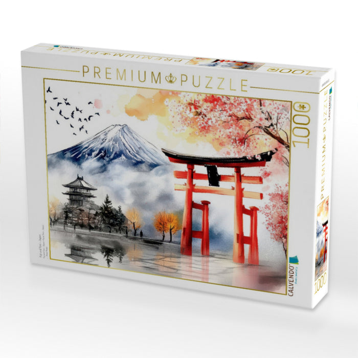 Fuji und Torii - Japan - CALVENDO Foto-Puzzle'