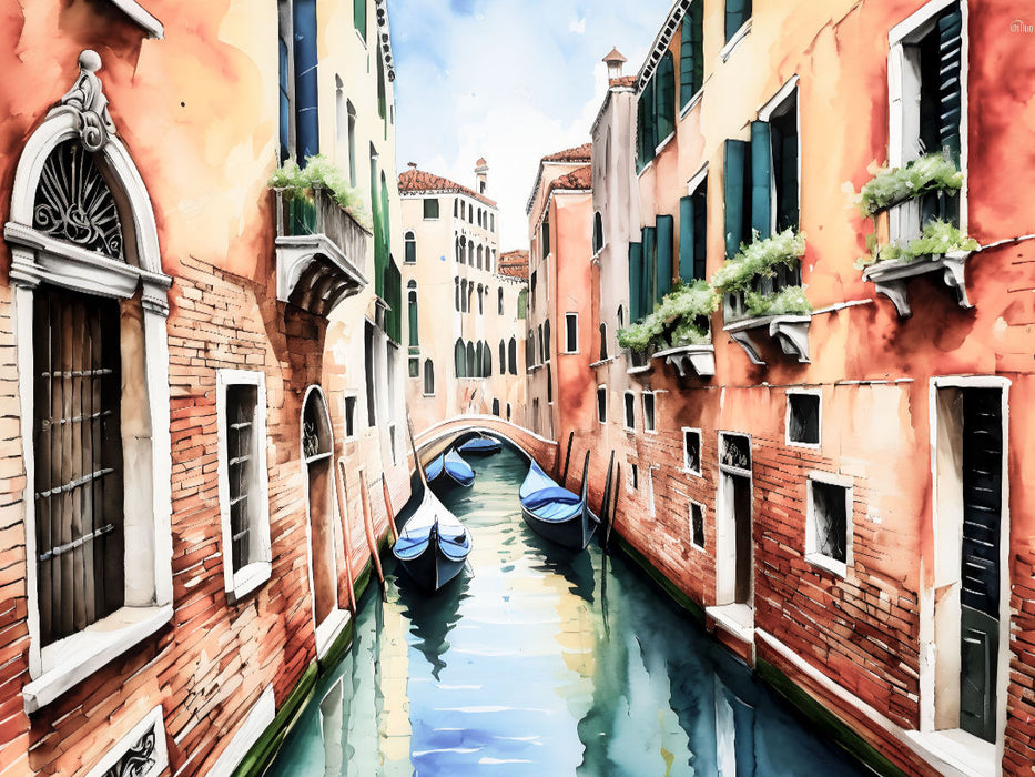 Kanal in Venedig - CALVENDO Foto-Puzzle'