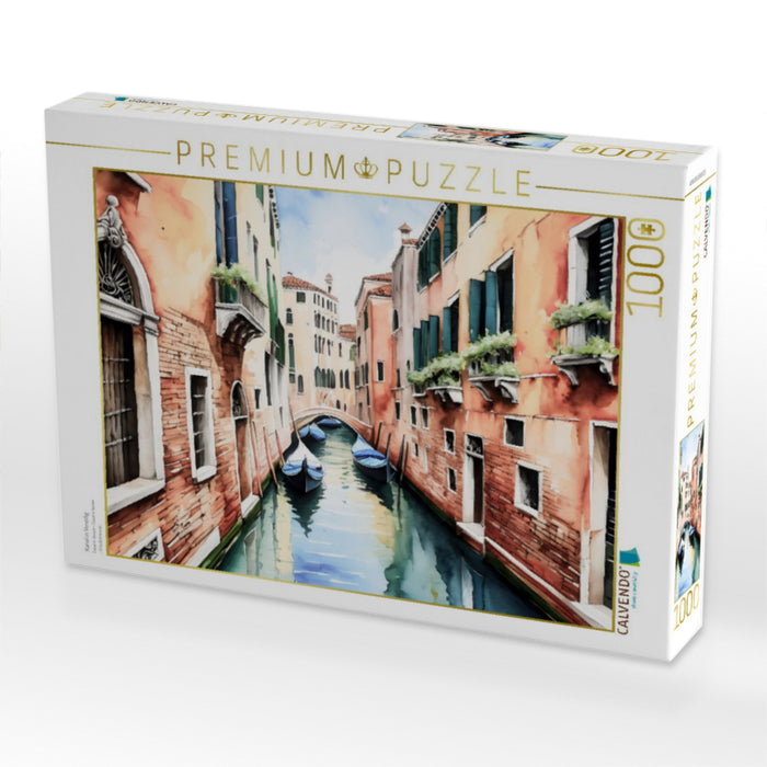 Kanal in Venedig - CALVENDO Foto-Puzzle'