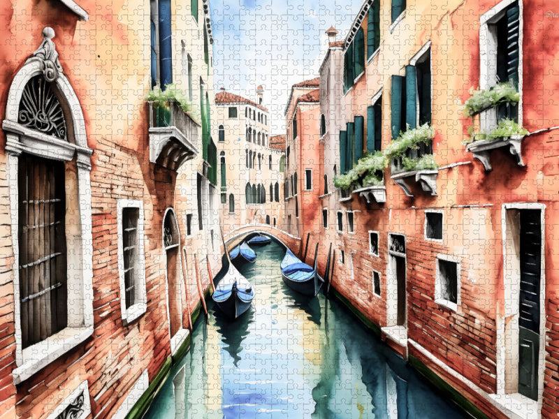 Kanal in Venedig - CALVENDO Foto-Puzzle'
