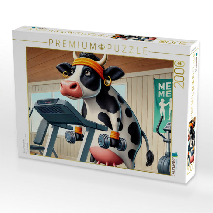Kuh im Fitnessstudio - CALVENDO Foto-Puzzle'